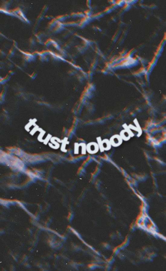Glitchy abstract background with text trust nobody in white. — Trust Quotes Wallpaper