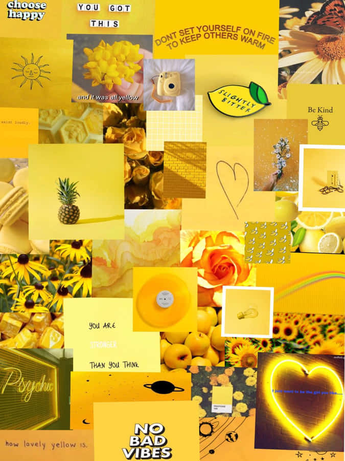 Tumblr Estético Amarelo Papel de Parede