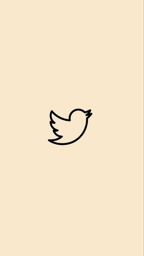 Logotipo de pássaro preto em fundo bege — Twitter Papéis de Parede