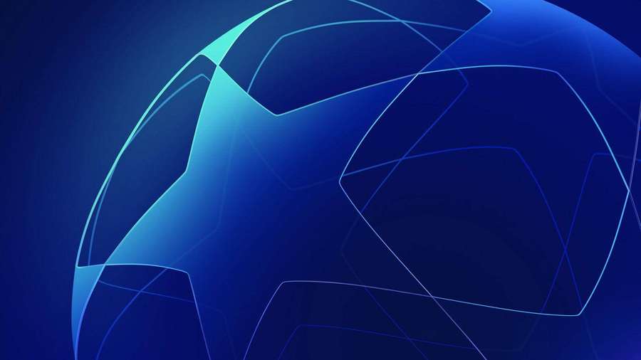 Leuchtende blaue geometrische Linien bilden eine futuristische Kugel auf dunkelblauem Hintergrund — Uefa Hintergrundbild
