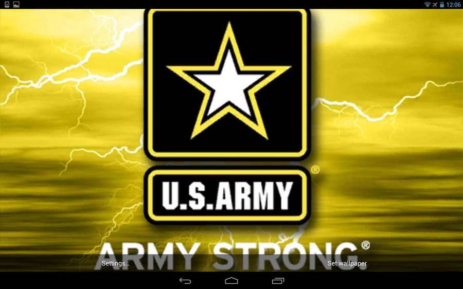 U.S. Army Logo mit Stern und Blitz auf gelbem Hintergrund — US armee Wallpaper