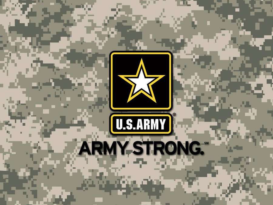 Logo de l'armée américaine avec étoile et texte sur fond de camouflage — US Army Fonds d'écran