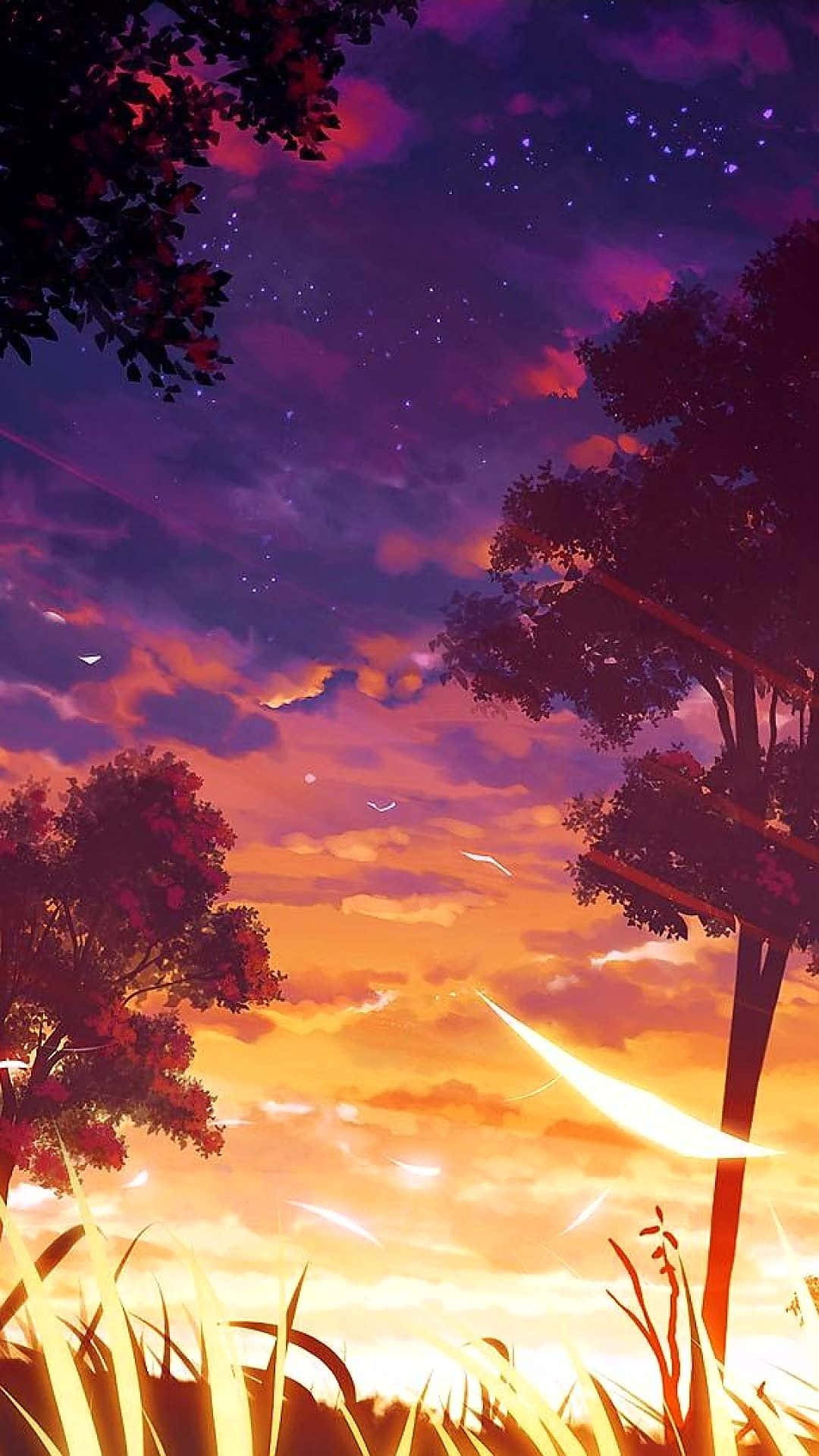 Vackra Anime Landskap Wallpaper