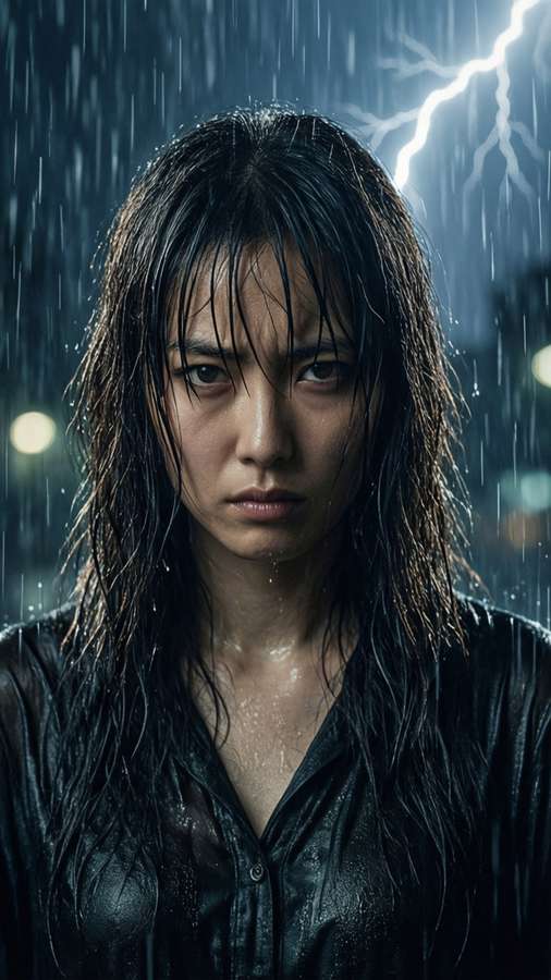 Valt Aoi standing in the rain with a determined look — Valt Aoi Wallpaper