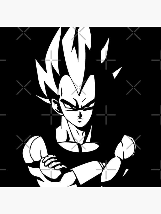 Vegeta Preto E Branco Papel de Parede