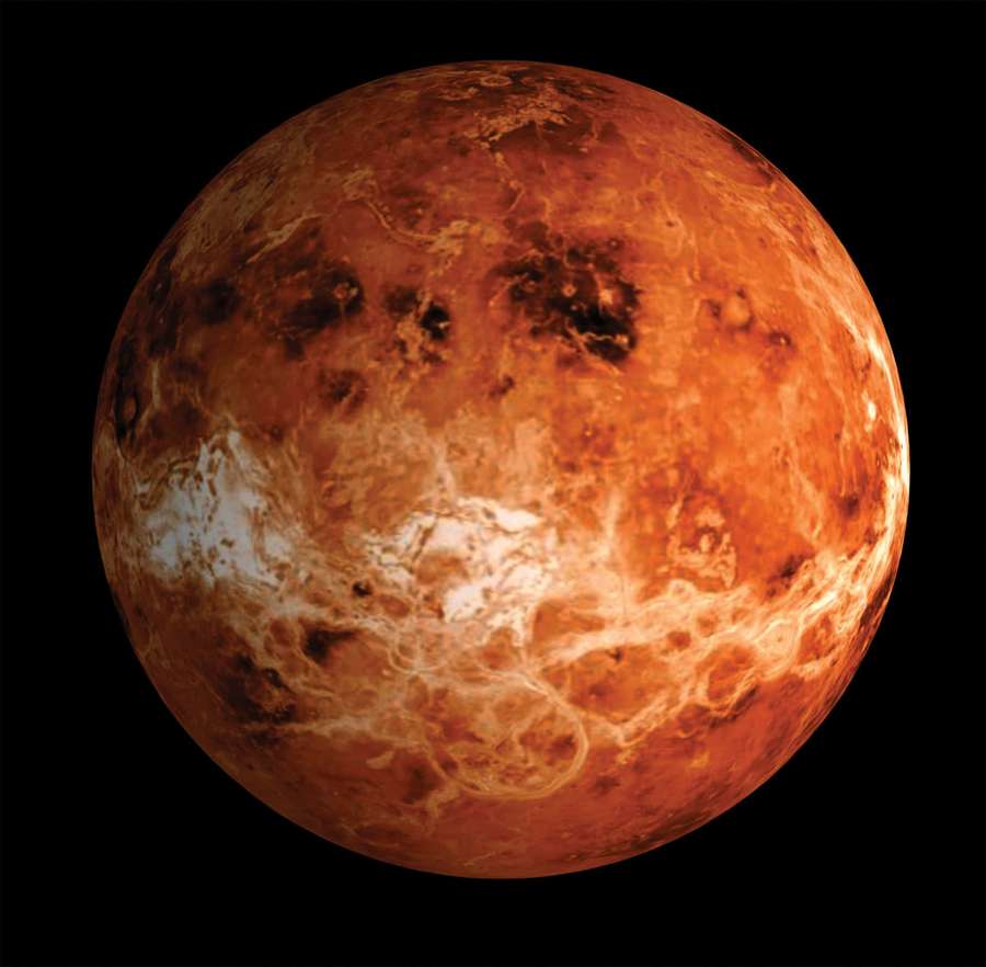 Venus Planet mit wirbelnden Wolken im Weltraum — Venus Bilder