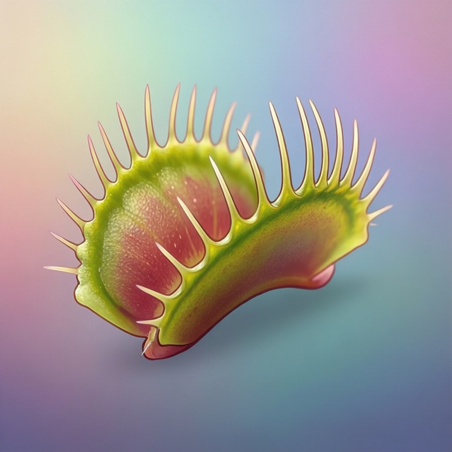 A cute kawaii-style Venus flytrap in pastel colors. — Venus flytrap Wallpaper