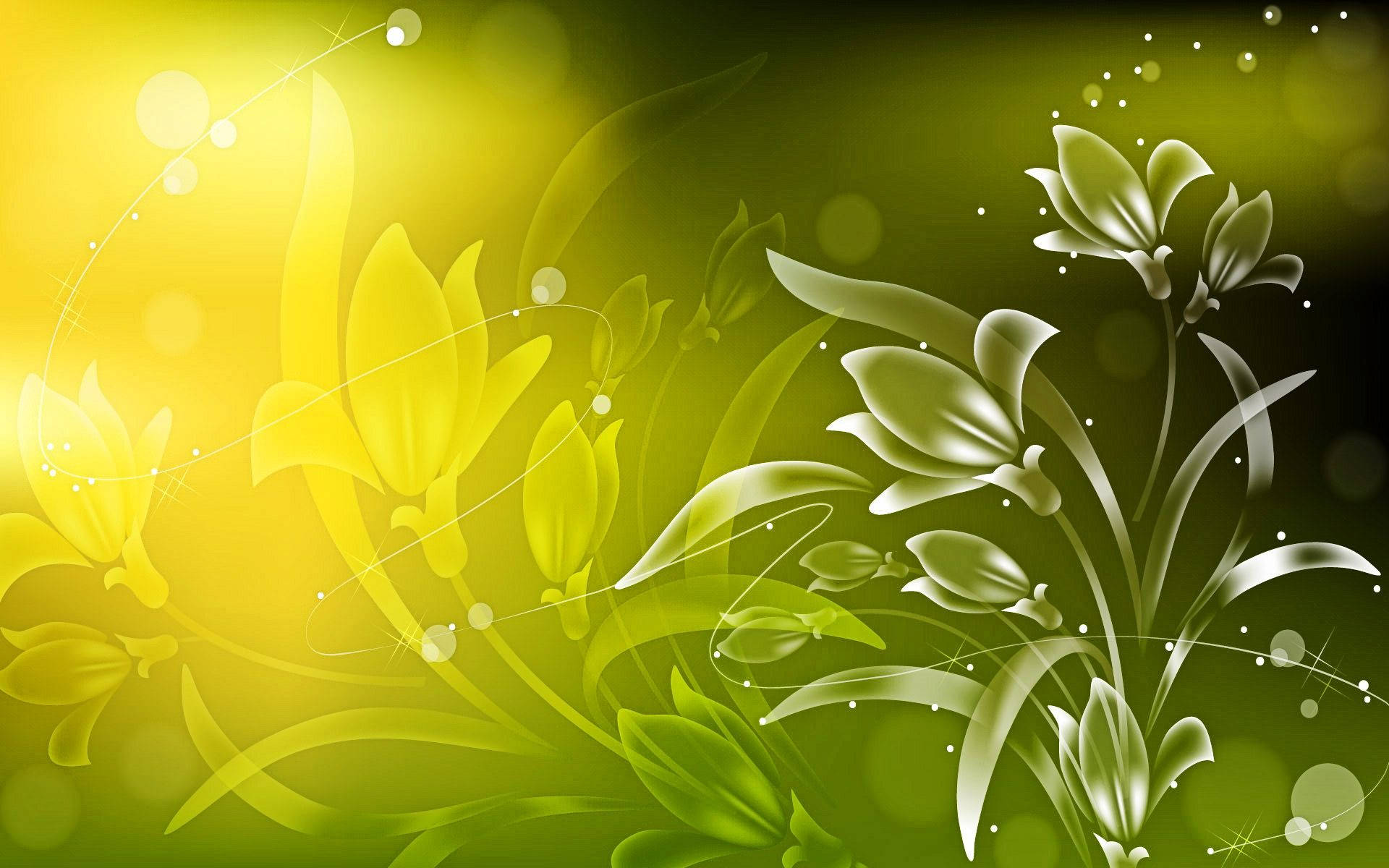 Verde Floral Fondo de pantalla