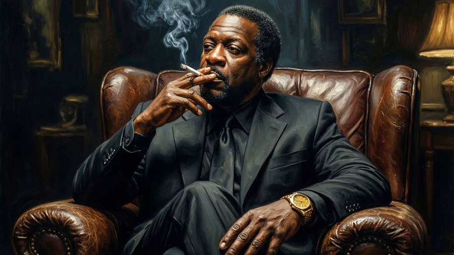 Ving Rhames as Marsellus Wallace in a film noir style wallpaper — Ving Rhames Picture