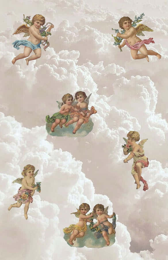 Vintage Angel Aesthetic Achtergrond