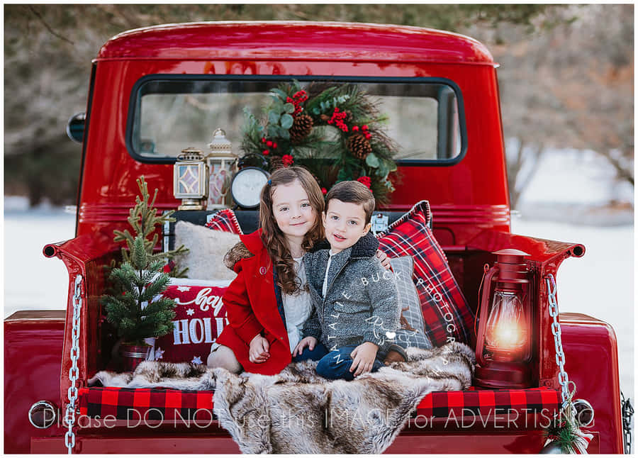 Vintage Truck Kerst Achtergrond