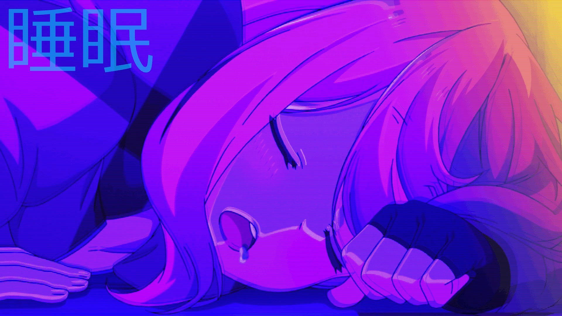 Violette Anime Ästhetik Wallpaper