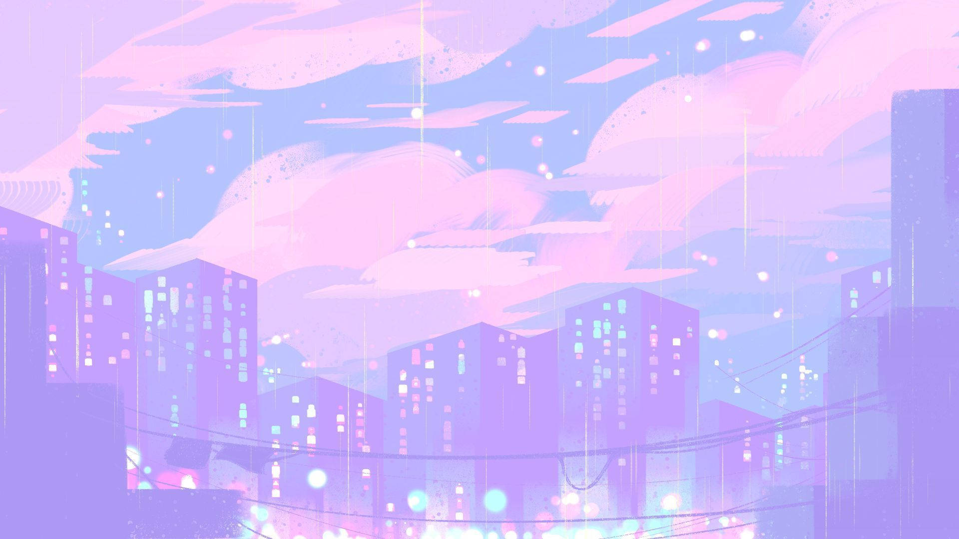 Violetter Ästhetischer Anime Wallpaper