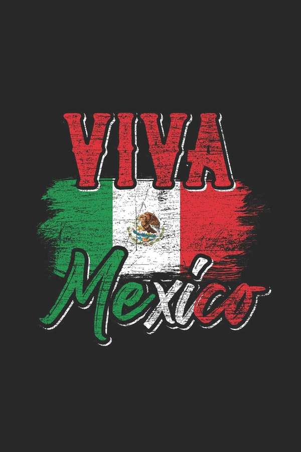 Viva Mexico-Text mit mexikanischem Flaggen-Design auf dunklem Hintergrund. — Viva Mexiko Wallpaper