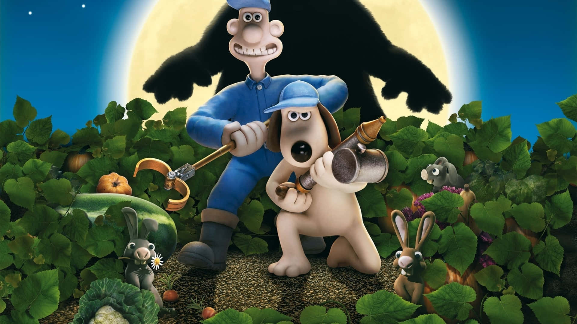 Wallace & Gromit Kutukan Kelinci Manusia Wallpaper