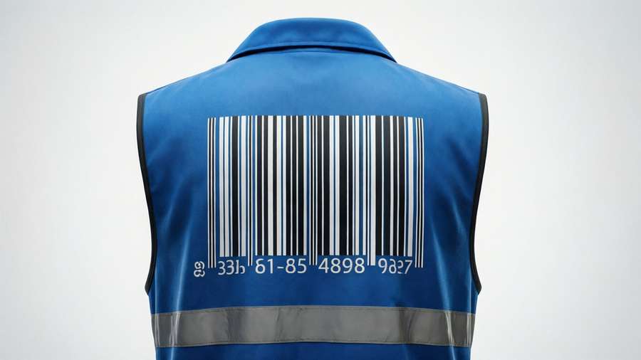 Conceptual Walmart vest with giant barcode. — Walmart Vest Wallpaper