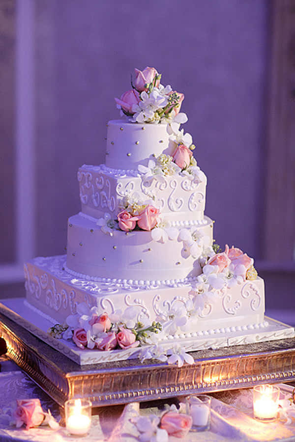 Wallpaper Beautiful cake, rose flowers, cream 3840x2160 UHD 4K Picture,  Image