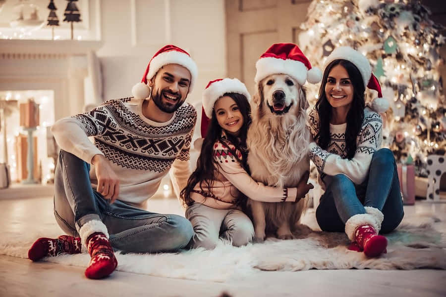 Weihnachtsbild Mit Der Familie