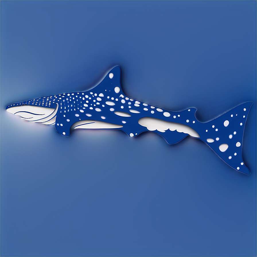 Blue whale shark wall art with white spots on a solid blue background. — Whale Shark Background