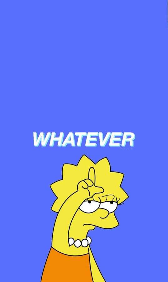 Lisa Simpson with finger raised and 'WHATEVER' text showing annoyance. — Whatever Picture