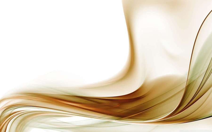 Abstract flowing golden amber ribbons on white background — White Gold Wallpaper