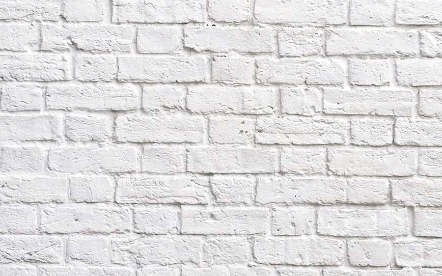 White painted brick wall with visible texture and mortar lines. — White HD Background