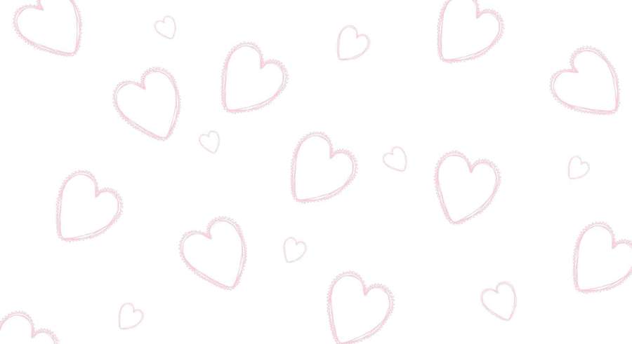 Pink outlined hearts floating on a white background. — White Heart Background