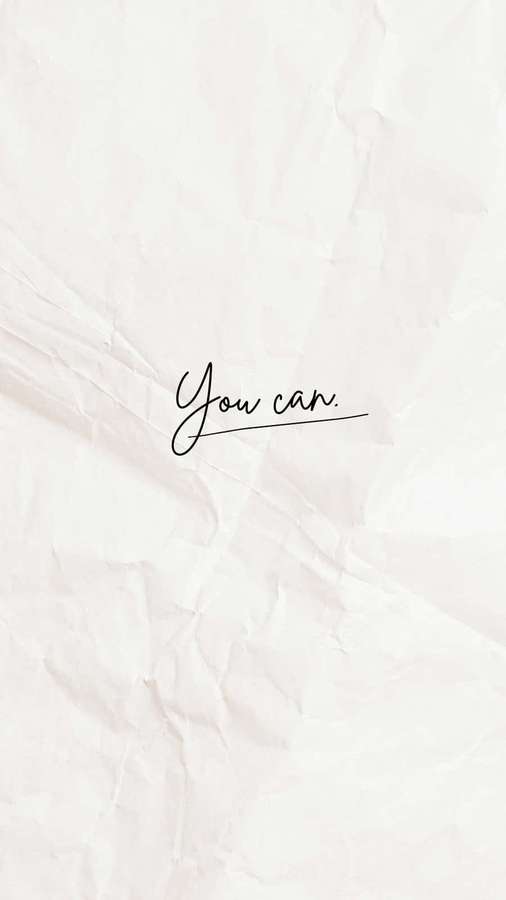 Crumpled white paper with the handwritten phrase 'You can.' — White Phone Wallpaper
