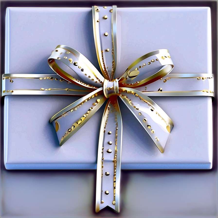 A blue gift box tied with a gold ribbon bow. — White PNG