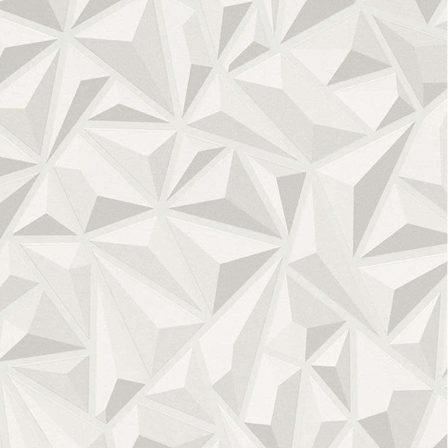 White and gray geometric starburst pattern wallpaper with 3d texture. — White Wall Background