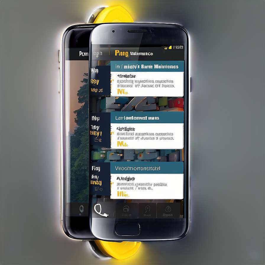 Two floating smartphones with glitched text and glowing yellow highlights. — Widget Background