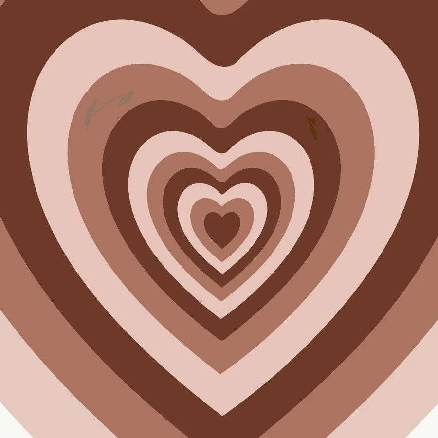 Nested hearts in earthy tones form a calming abstract pattern. — Wildflower Wallpaper