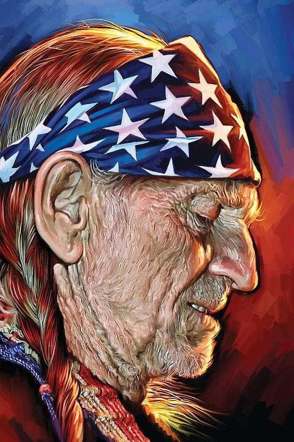Nahaufnahme-Porträt eines älteren Mannes mit einem sternenmusterierten Bandana. — Willie Nelson Wallpaper
