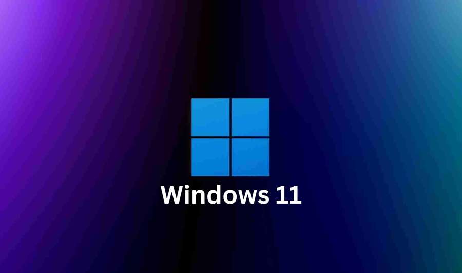 Windows 11 logo on a colorful gradient background — Windows 11 Background