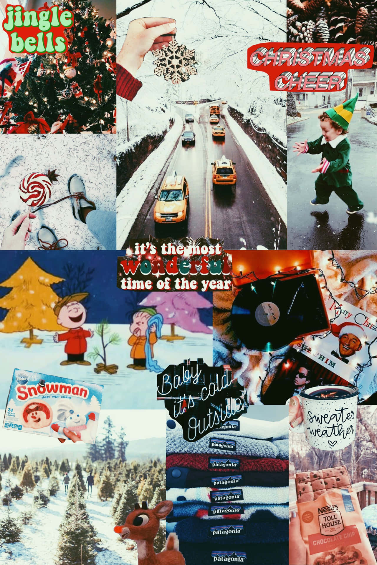 Winter Aesthetic Collage Bakgrunnsbildet