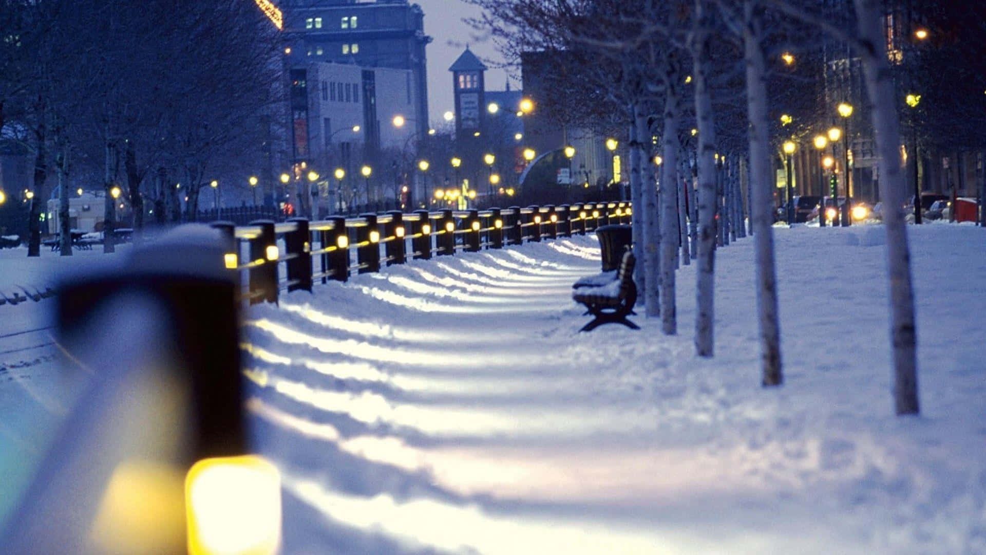 winter city night wallpaper