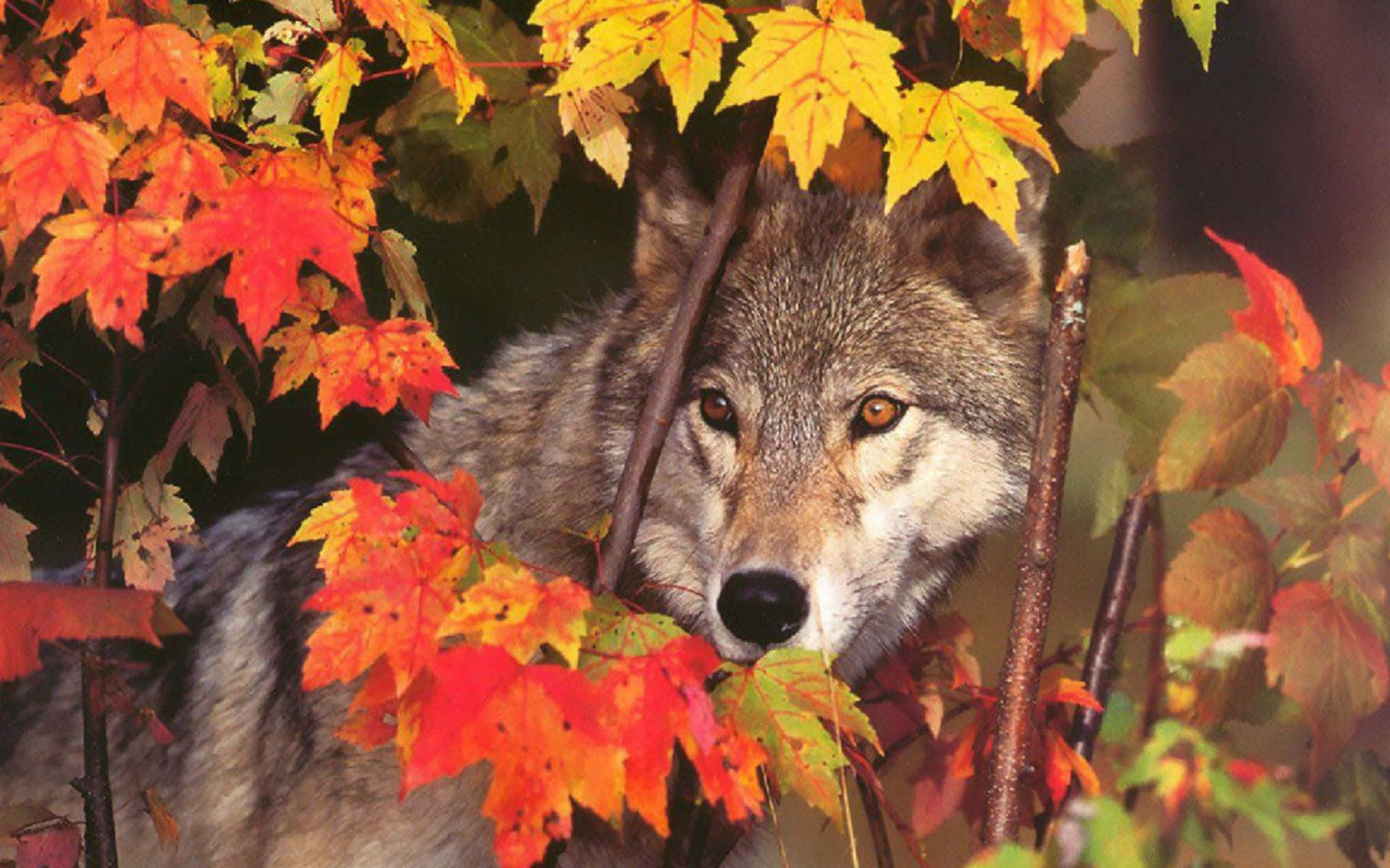 Wolf In Autumn Wallpaper
