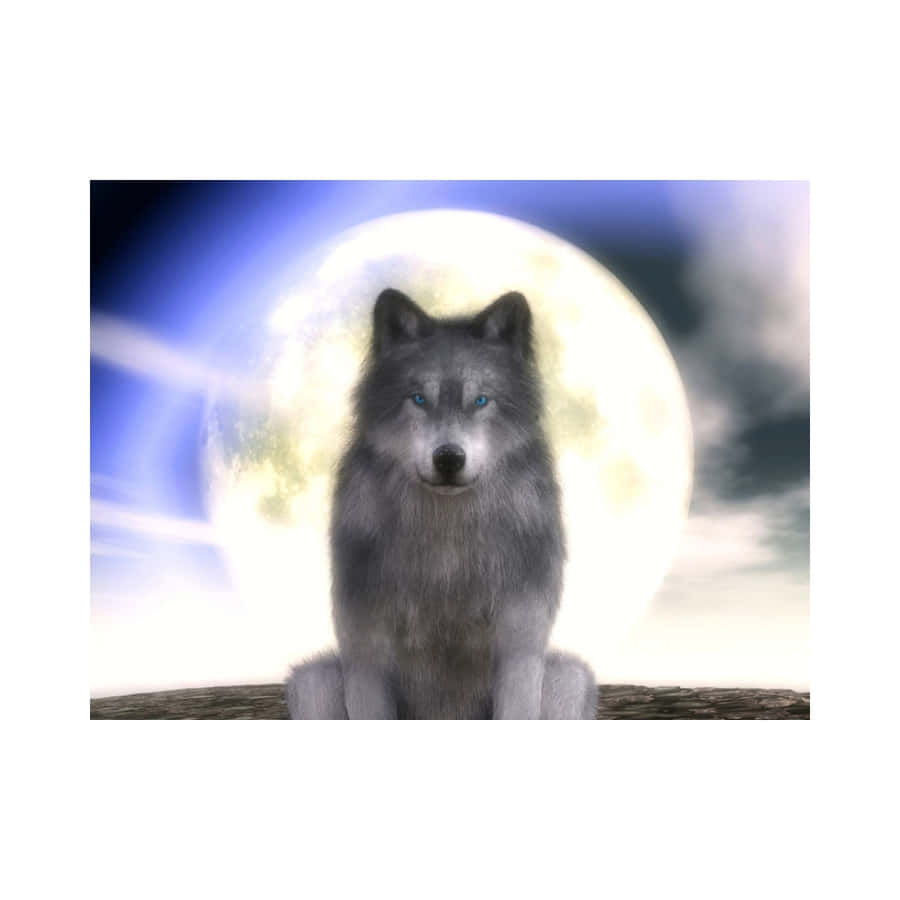 Wolf In Moonlight Achtergrond