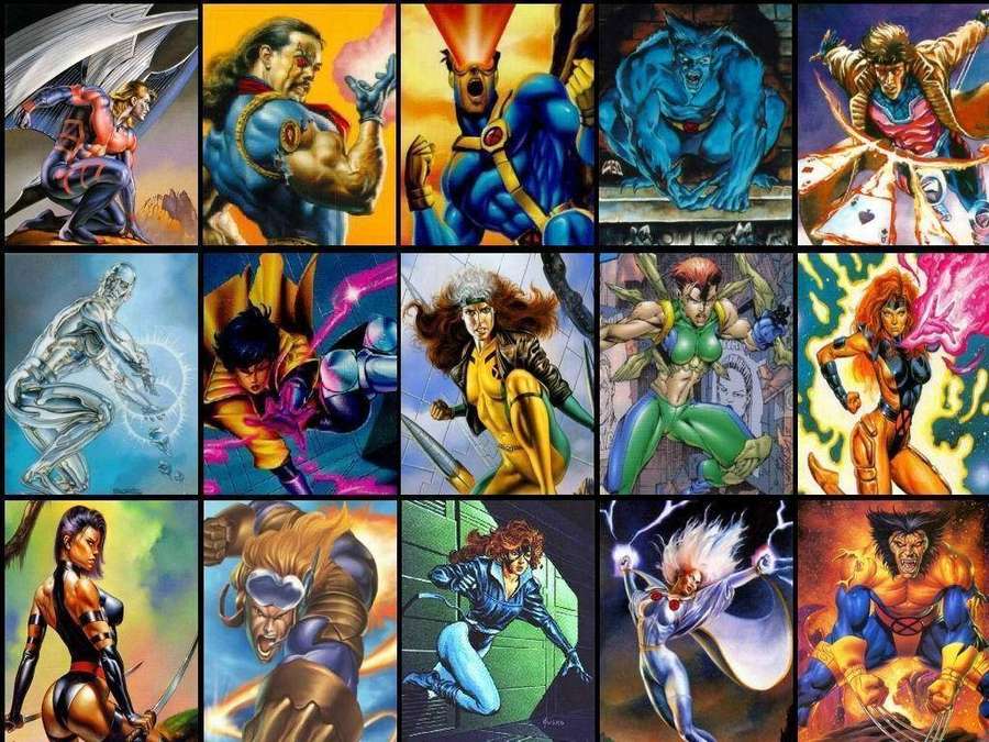 Collage de superhéroes X-Men con personajes en poses de acción. — X Men Fondos de pantalla
