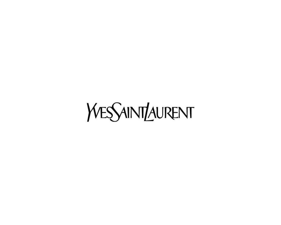Yves Saint Laurent fashion logo in black script on white background — Ysl Background