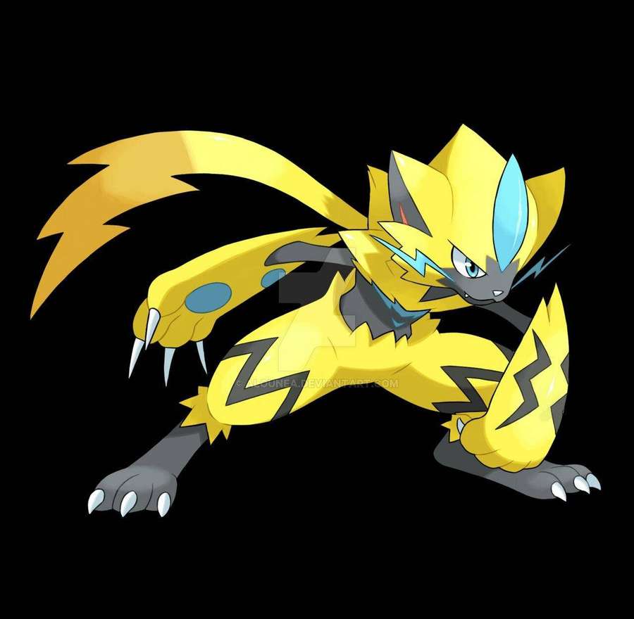 Zeraoraoffizielle Pose schwarzer Hintergrund — Zeraora Wallpaper