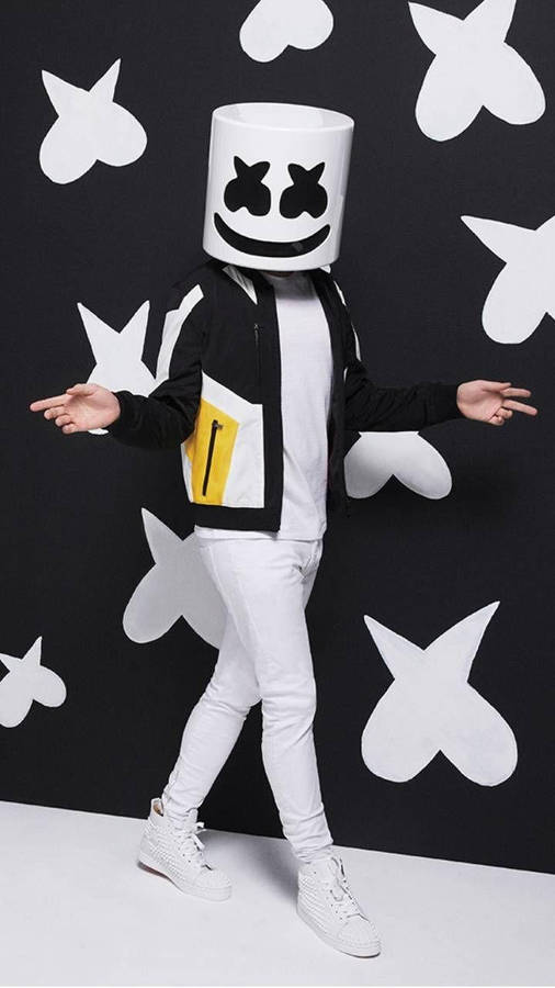 Zwarte Marshmello Achtergrond