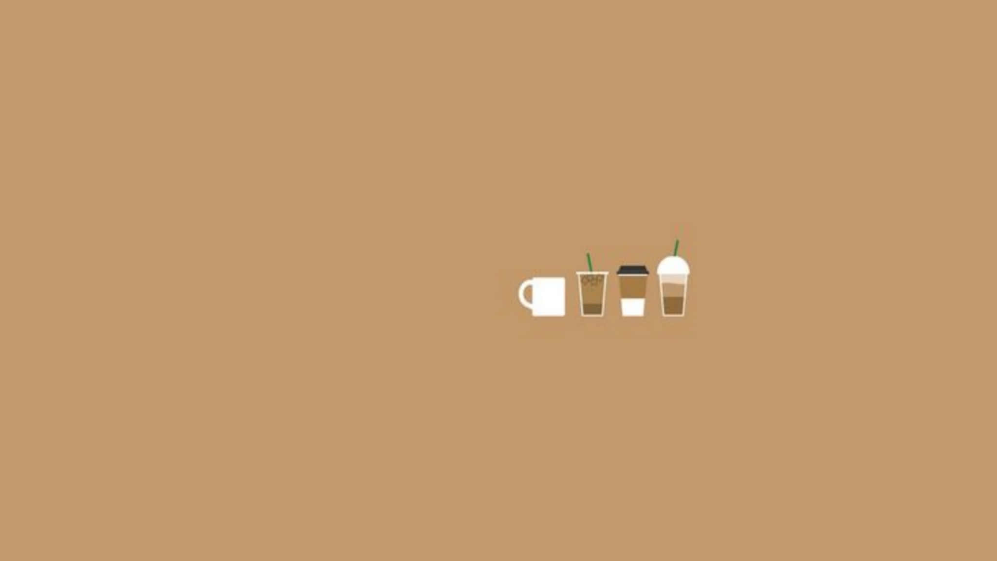 Download 2048x1152 Aesthetic Pastel Brown Minimalist Drinks Wallpaper ...