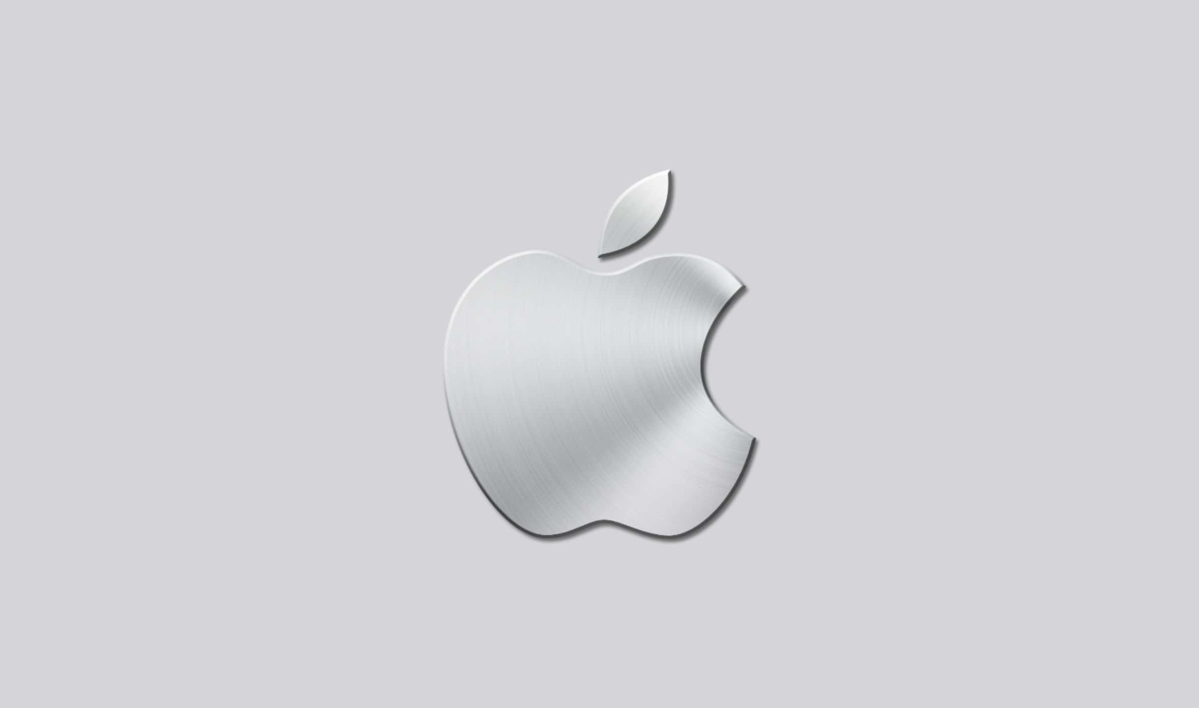 Download 2440x1440 Silver Grey Apple Logo Background
