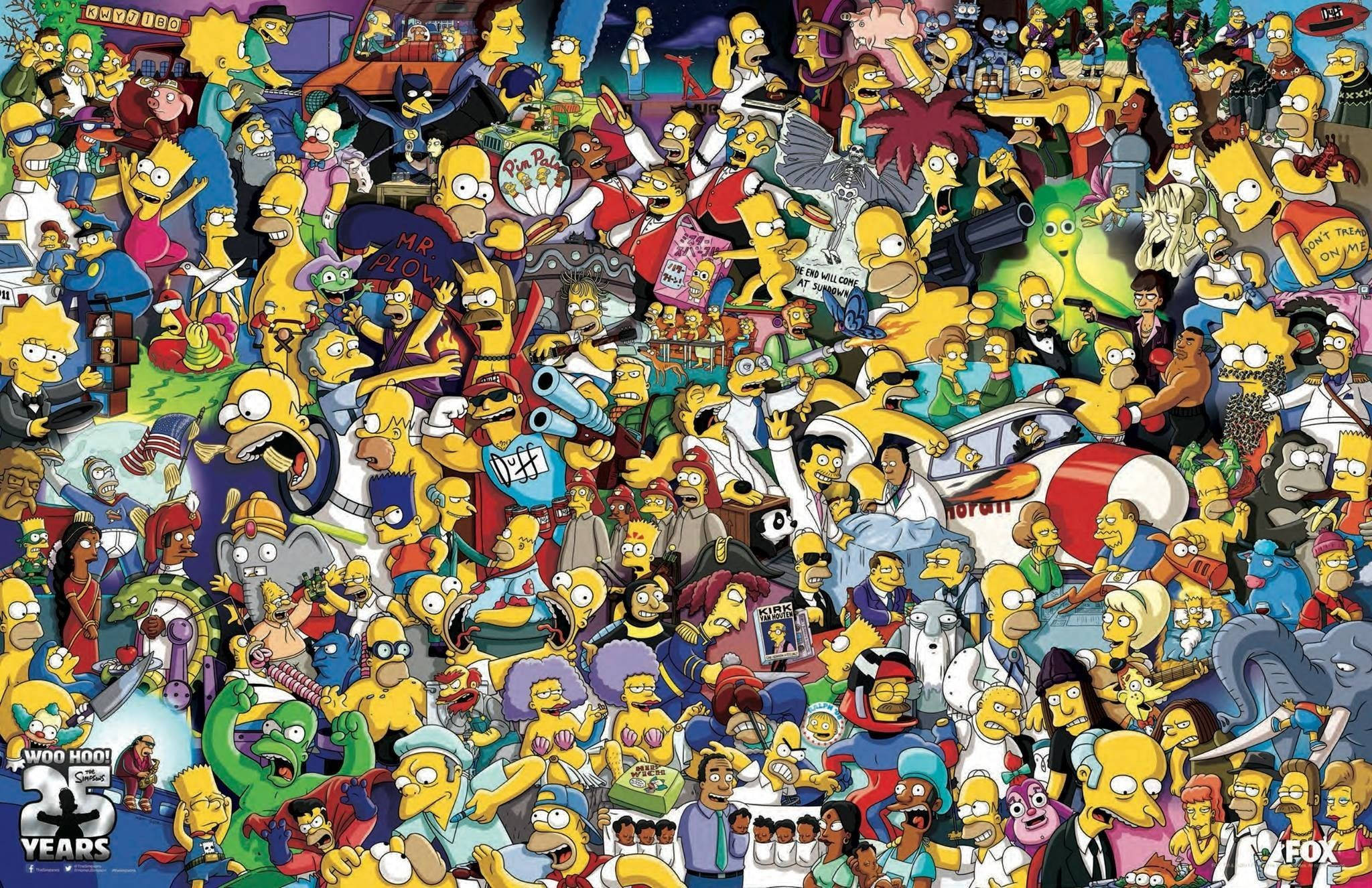 25 Years Of The Simpsons Collage Background