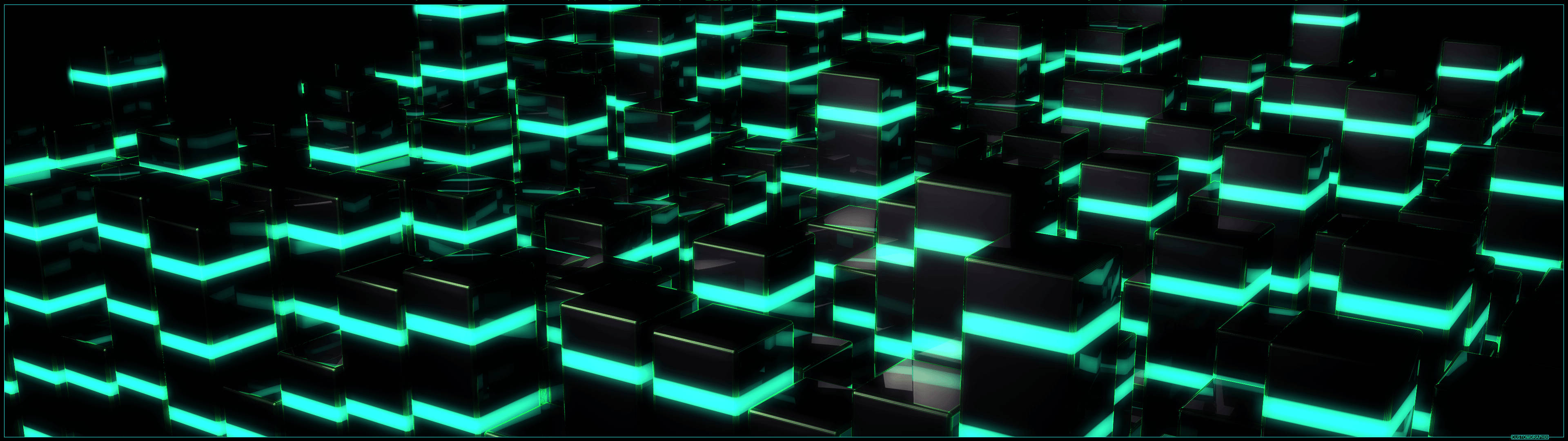 3840x1080 Neon Abstract Art Background
