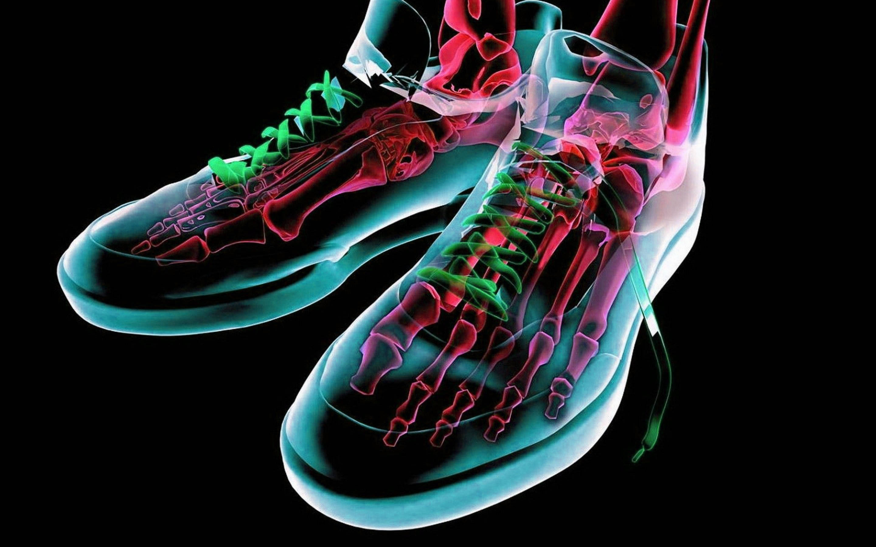 3d Neon Shoes Background