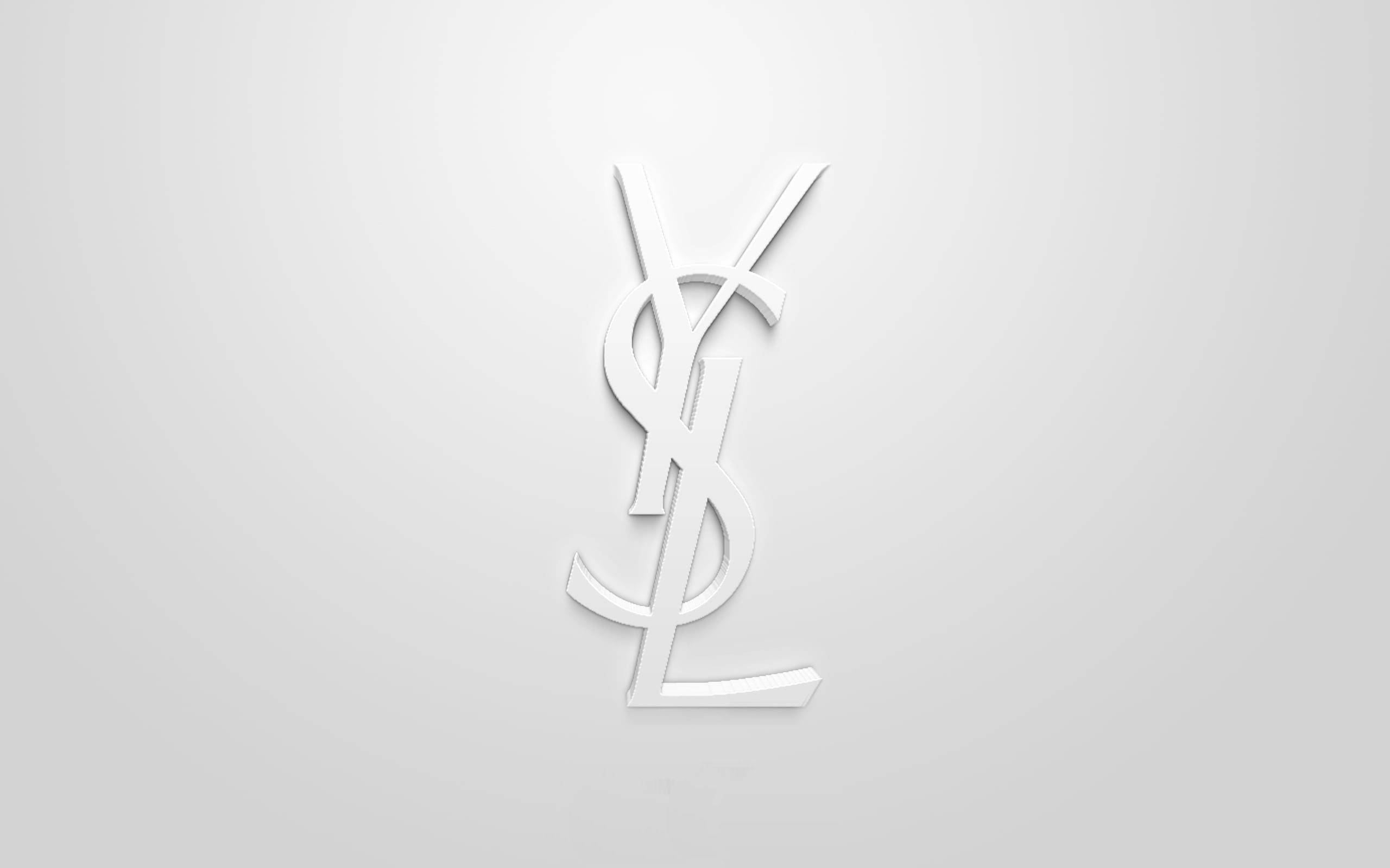 Download 3D White YSL Logo Wallpaper | Wallpapers.com