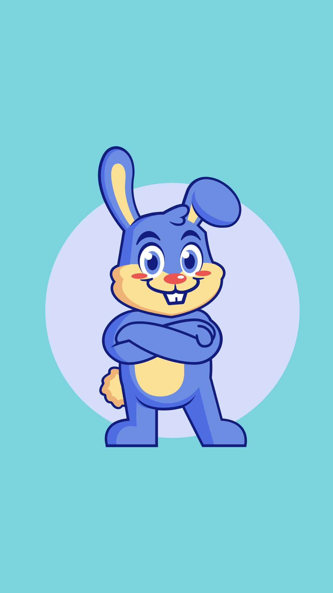 A Cartoon Bunny With His Arms Crossed Background