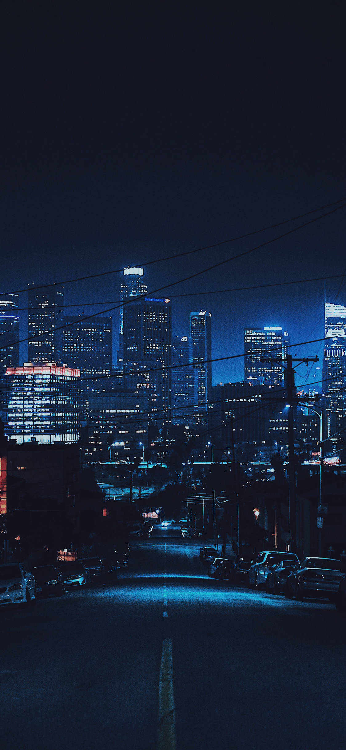 A City Skyline At Night Background